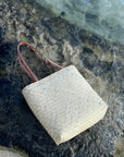Small Las Palmas Tote - Hand Woven From Natural Palm - Leather Straps - Now 40% Off