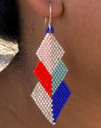 Native American - Wixárika Beaded Earrings Japanese Glass Seed Beads - Loi loi loi