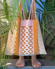 Hand Woven - NEW Embroidered Las Rayas Tote - Sunset