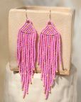 Native American - Beaded Feather Earrings - 3 Colors