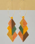 Native American - Wixárika Beaded Earrings Japanese Glass Seed Beads - Tu'uri xúkwiri