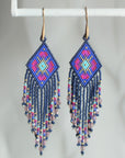 Native American - Wixárika Beaded Earrings Japanese Glass Seed Beads