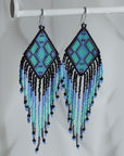 Native American - Wixárika Beaded Earrings Japanese Glass Seed Beads