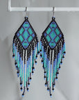 Native American - Wixárika Beaded Earrings Japanese Glass Seed Beads