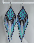 Native American - Wixárika Beaded Earrings Japanese Glass Seed Beads