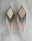 Native American - Wixárika Beaded Earrings Japanese Glass Seed Beads