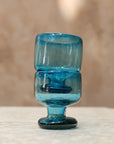 Hand Blown Glass Copa - Turquoise - 8 ounces - 250 ml