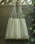 Hand Woven - Las Rayas Tote - Sage Stripe