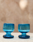 Hand Blown Glass Copa - Turquoise - 8 ounces - 250 ml