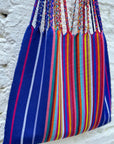 Las Rayas Tote - Cobalt with Rainbow Stripe