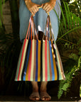 Hand Woven - Las Rayas Tote - Gruesita Beige