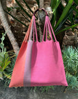Hand Woven - Las Rayas Tote - Palo de Rosa / Terracotta
