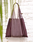 Hand Woven - Las Rayas Tote - Vino Tinto