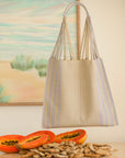 Hand Woven - Las Rayas Tote - Eggshell