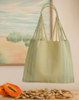 Hand Woven - Las Rayas Tote - Pistachio
