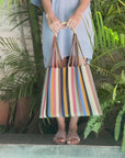 Hand Woven - Las Rayas Tote - Gruesita Beige
