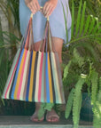 Hand Woven - Las Rayas Tote - Gruesita Beige
