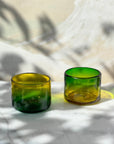 Verdarillo Glass - Set of 2 - Hand blown - 2 Sizes