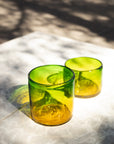Verdarillo Glass - Set of 2 - Hand blown - 2 Sizes
