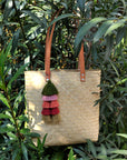 Small Las Palmas Tote - Hand Woven From Natural Palm - Leather Straps - Now 40% Off