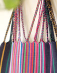 Las Rayas Tote - Navy with Rainbow Stripe