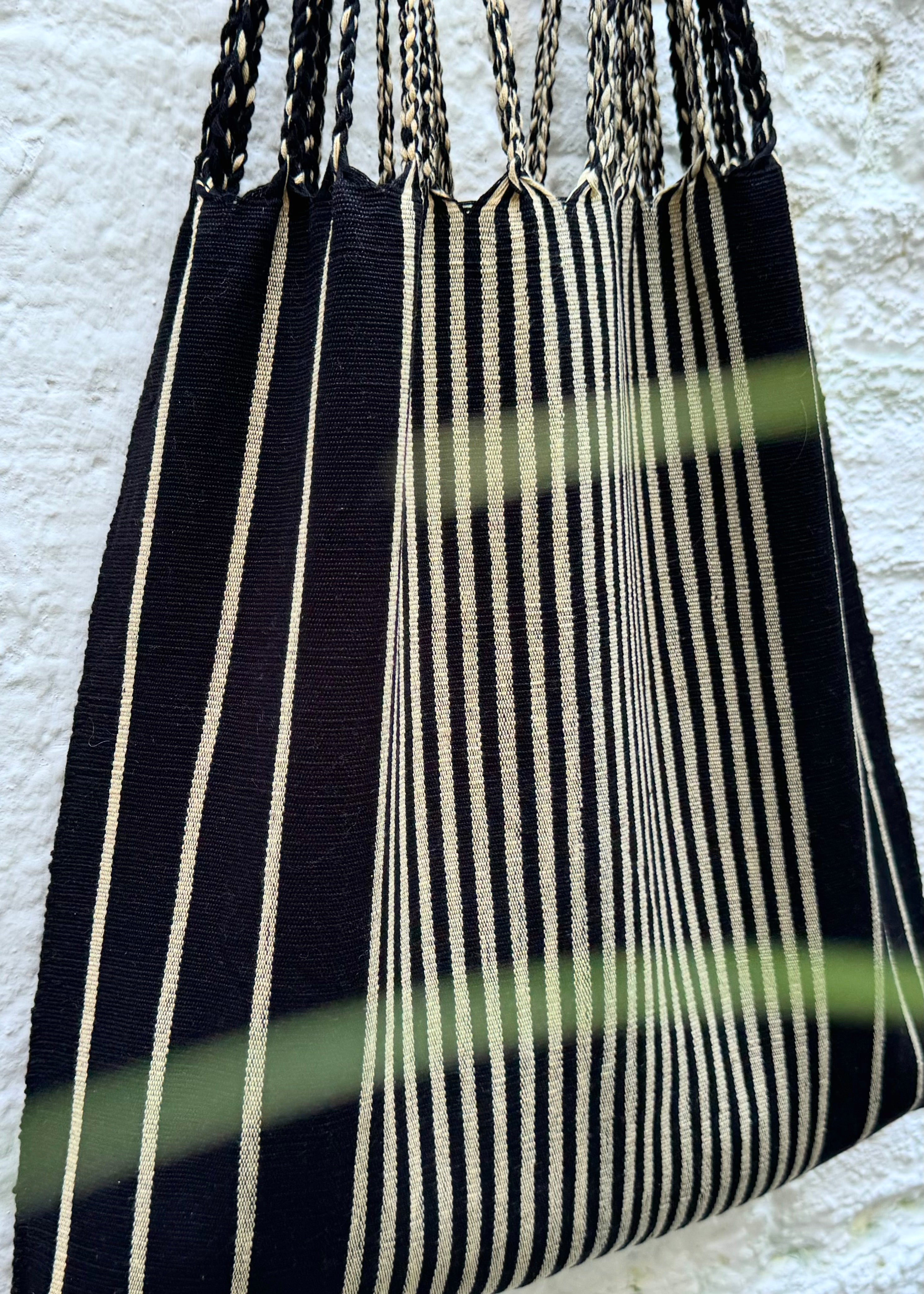 Hand Woven - Las Rayas Tote - Black