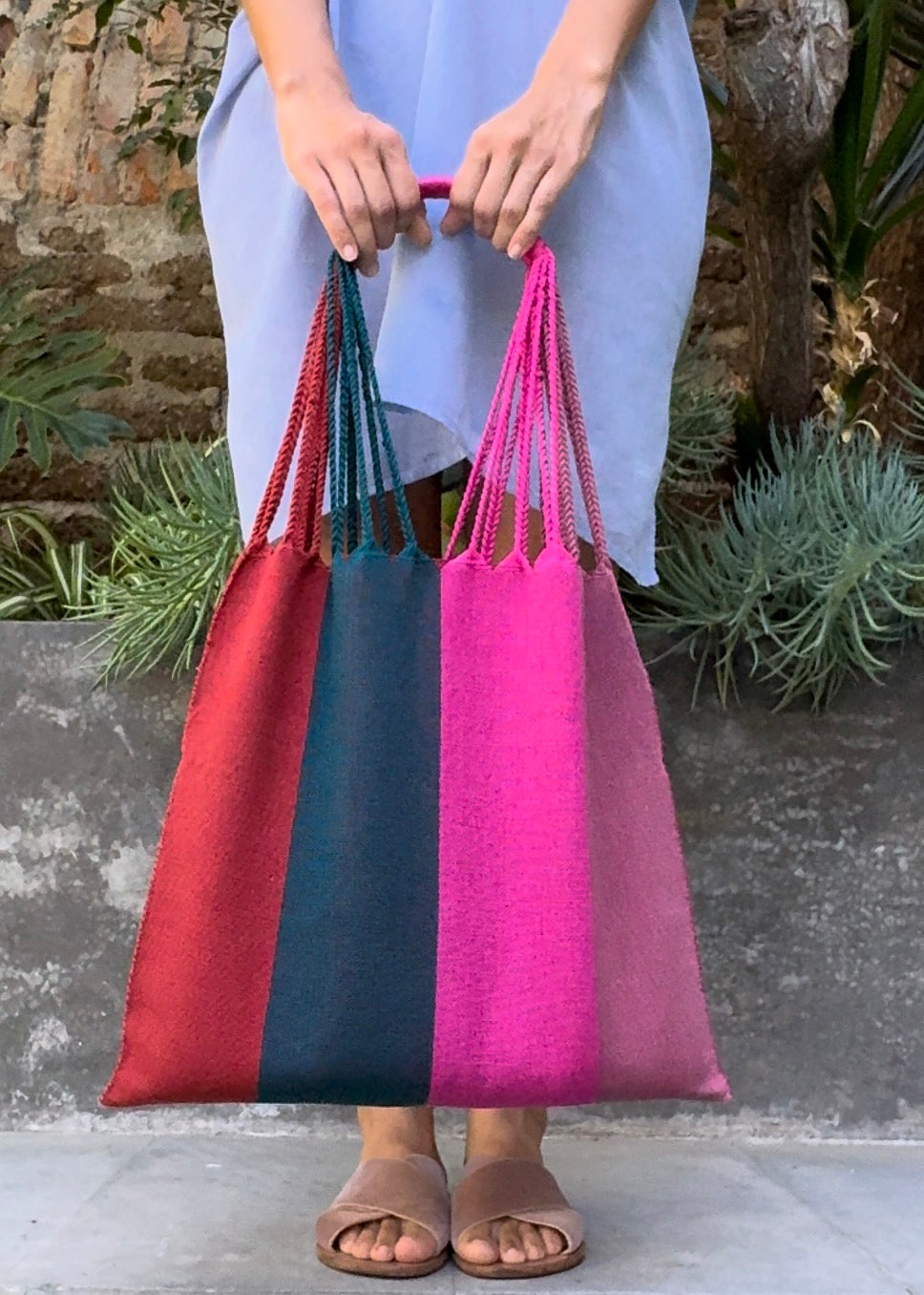 Hand Woven - Las Rayas Tote - Playa