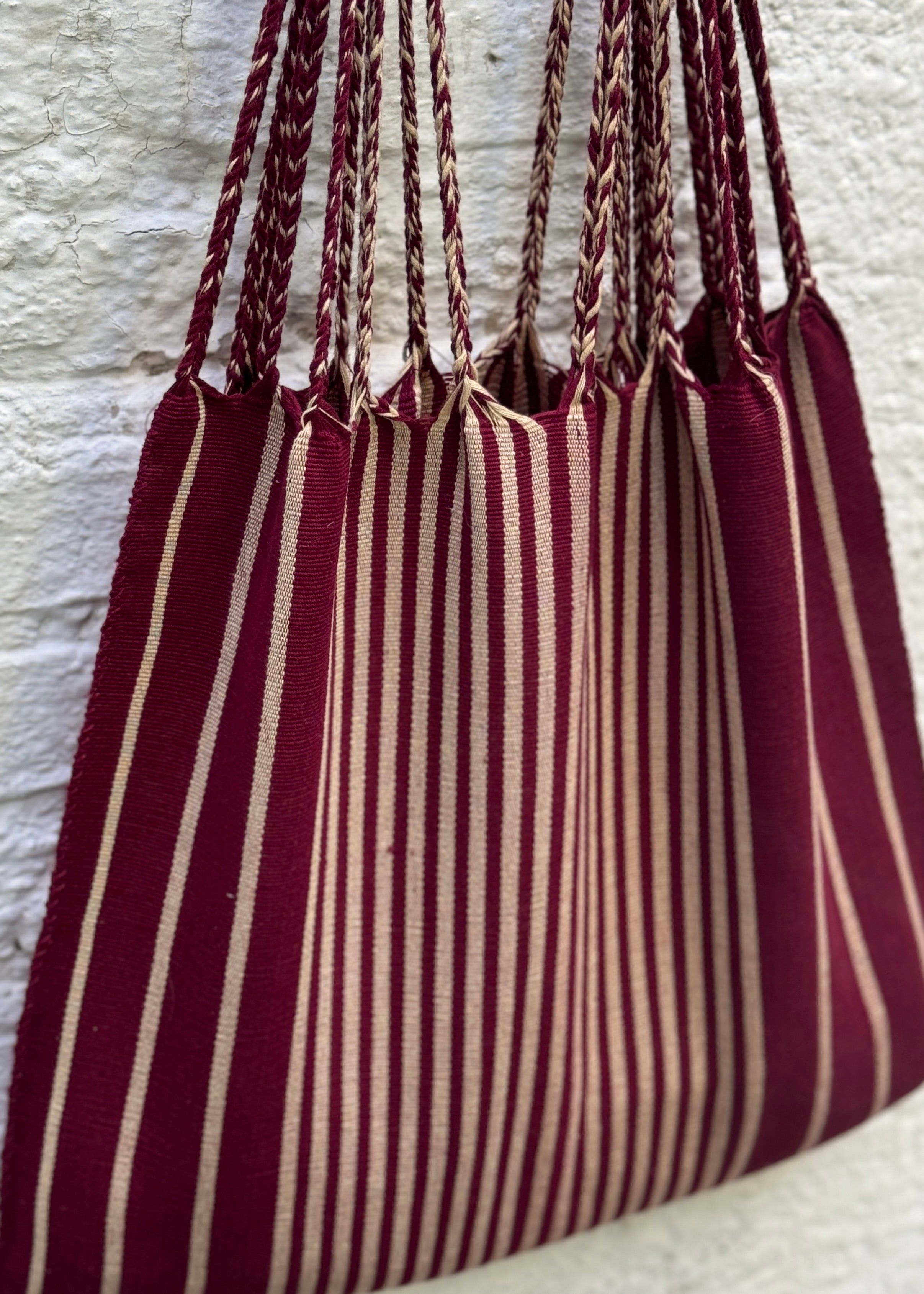 Hand Woven - Las Rayas Tote - Sangria