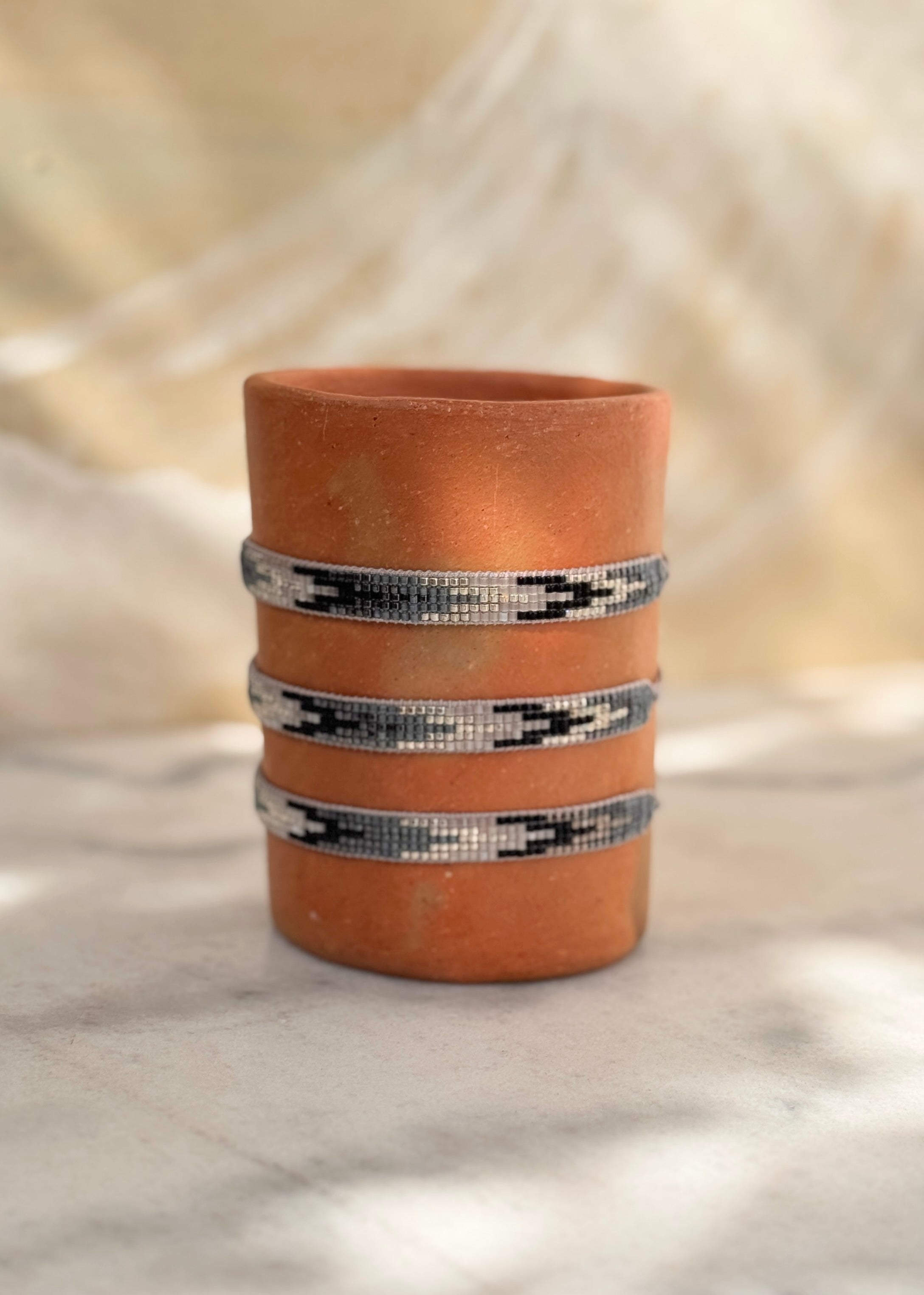 Native American Beaded Bracelets Japanese Glass Seed Beads - Storm