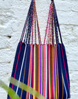Las Rayas Tote - Navy with Rainbow Stripe