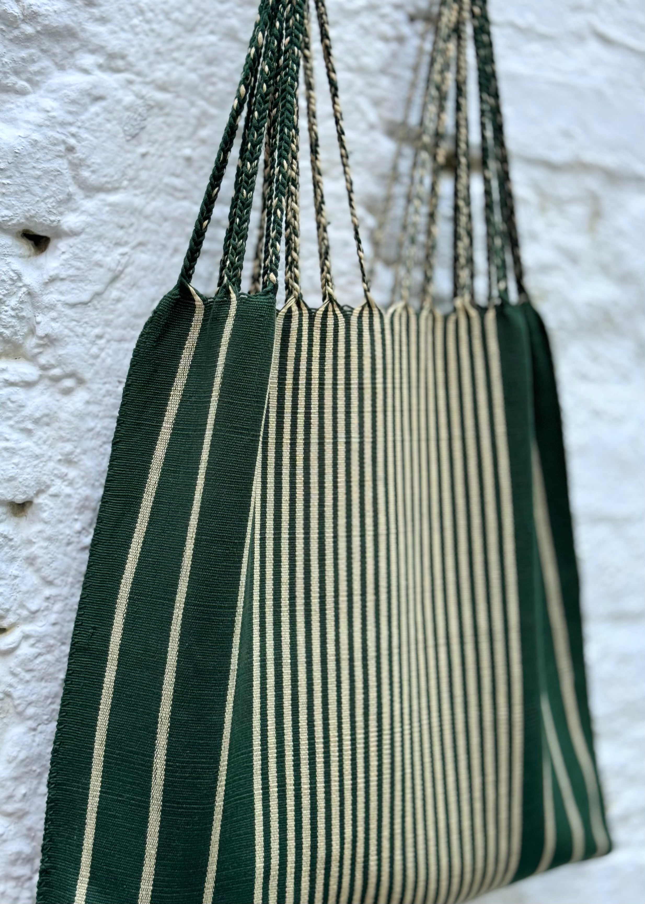 Hand Woven - Las Rayas Tote - Verde