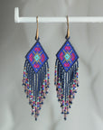 Native American - Wixárika Beaded Earrings Japanese Glass Seed Beads