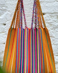Las Rayas Tote - Gold with Rainbow Stripe