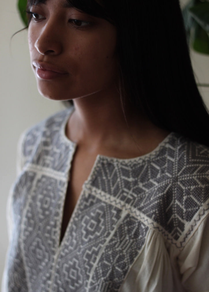 La Xantal - Cotton Embroidered Blouse - Made in Oaxaca