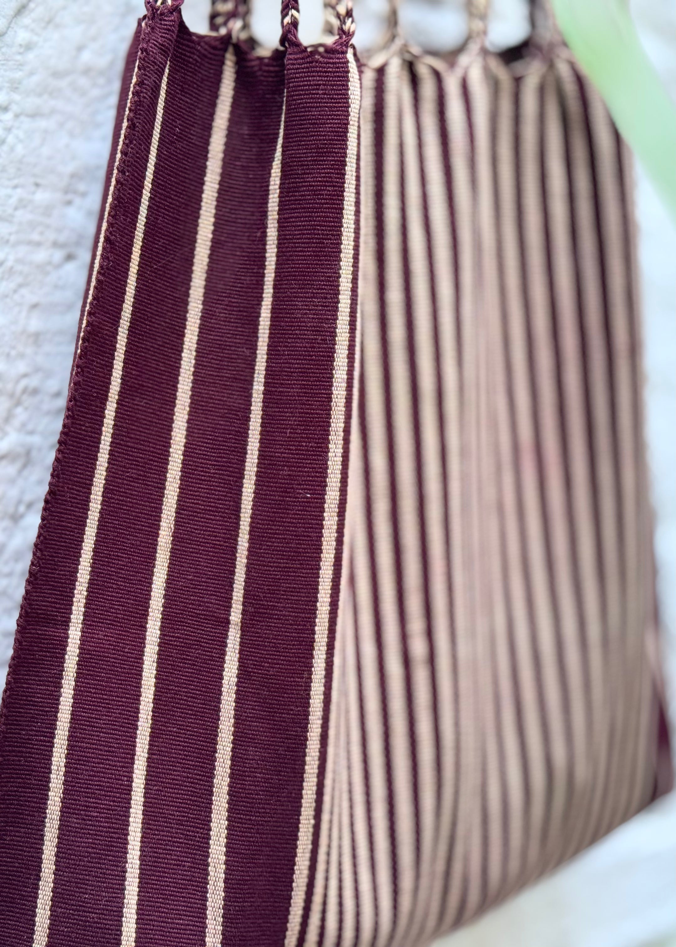Hand Woven - Las Rayas Tote - Vino Tinto