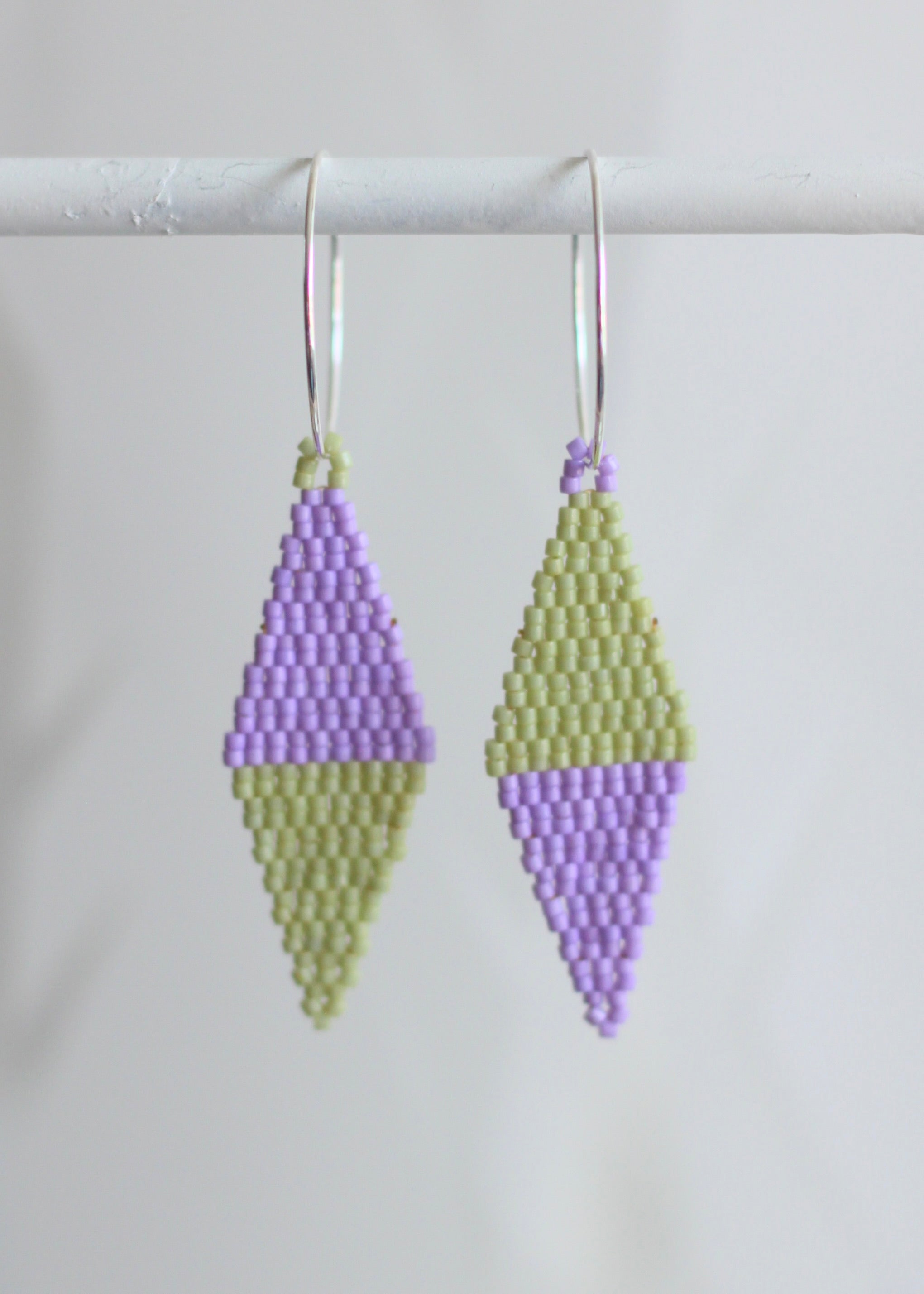 Native American - Wixárika Beaded Earrings Japanese Glass Seed Beads