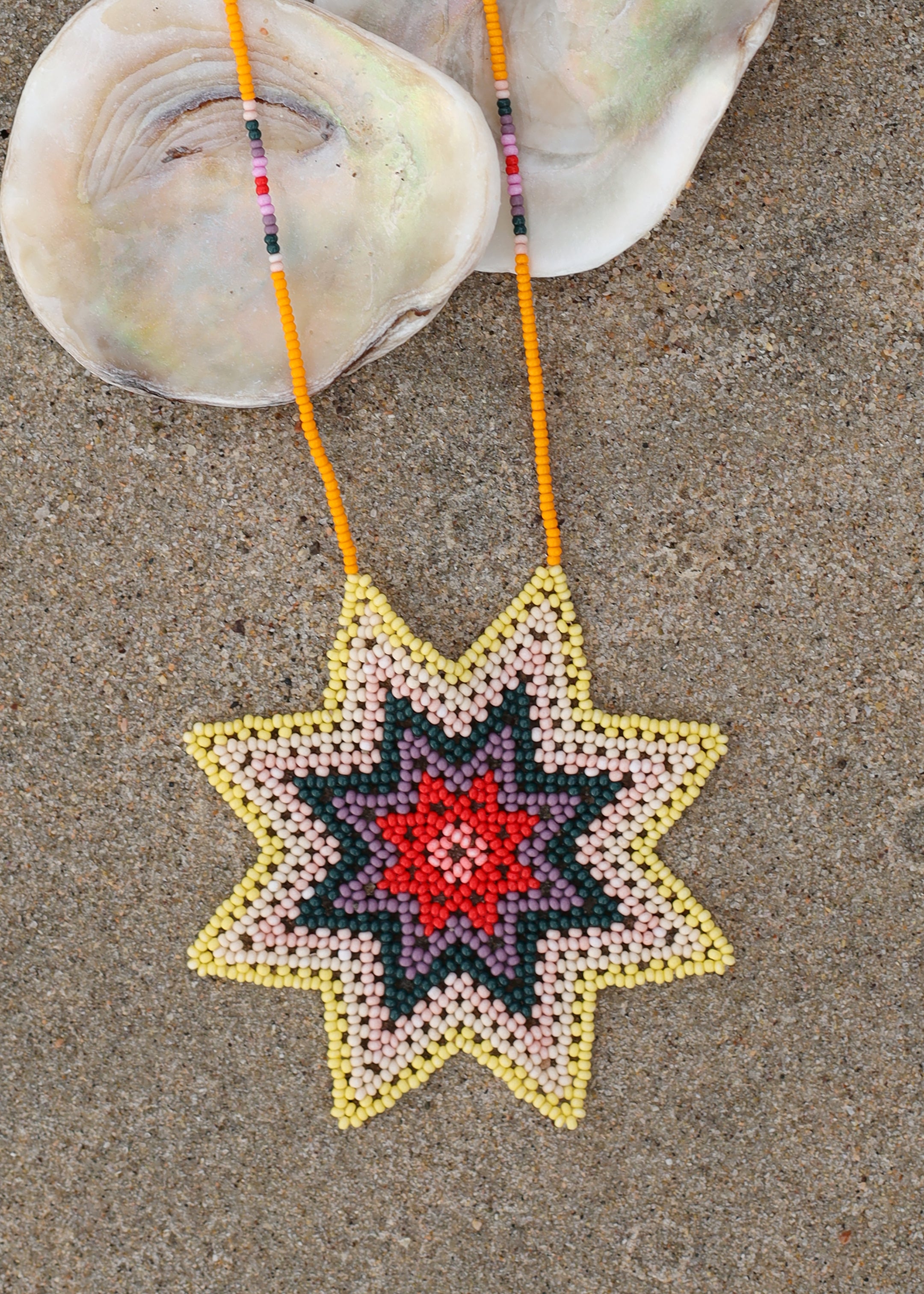 Native American - Beaded Morning Star Necklace