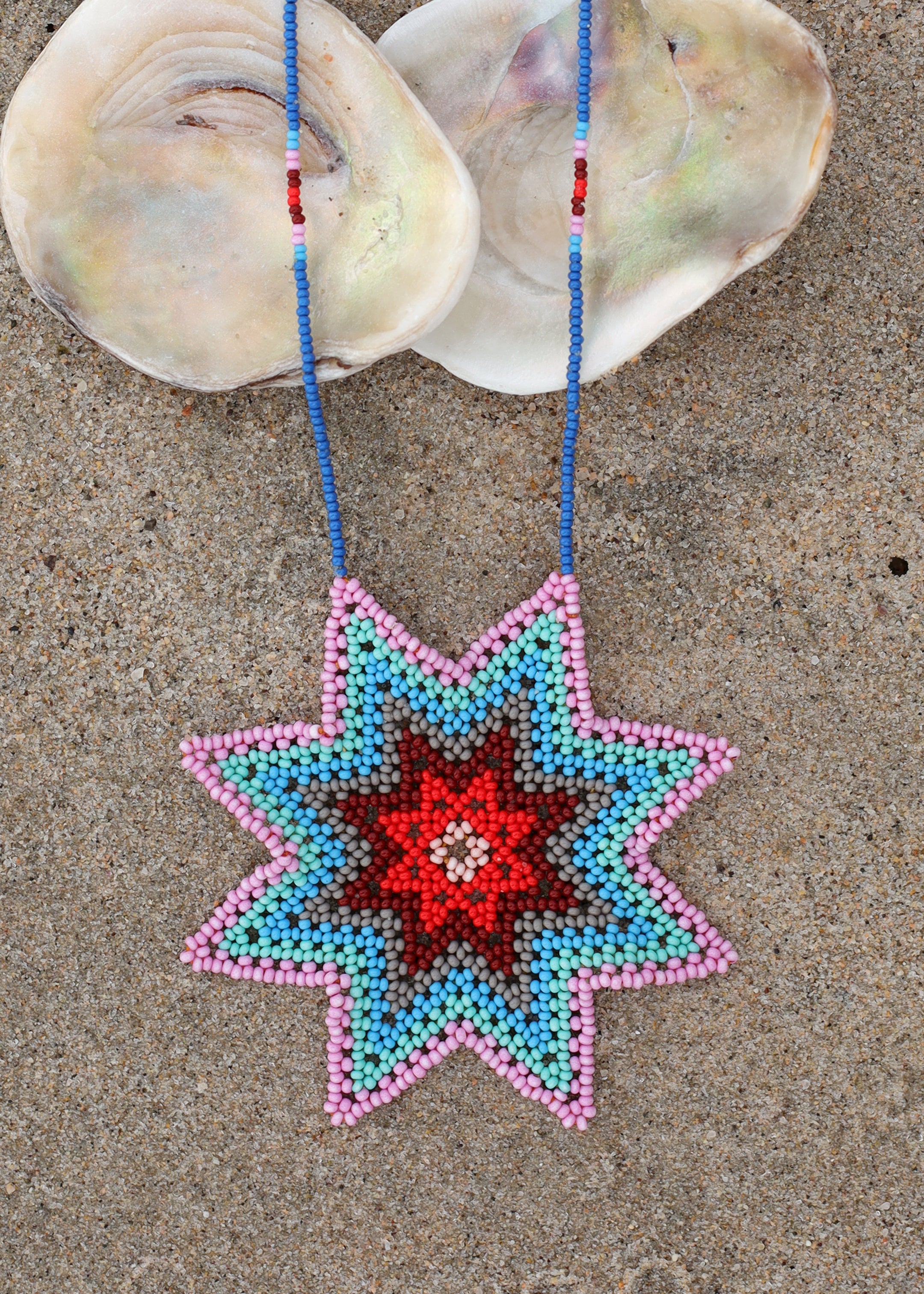 Native American - Beaded Morning Star Necklace