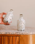 Speckled White Glass Bottle