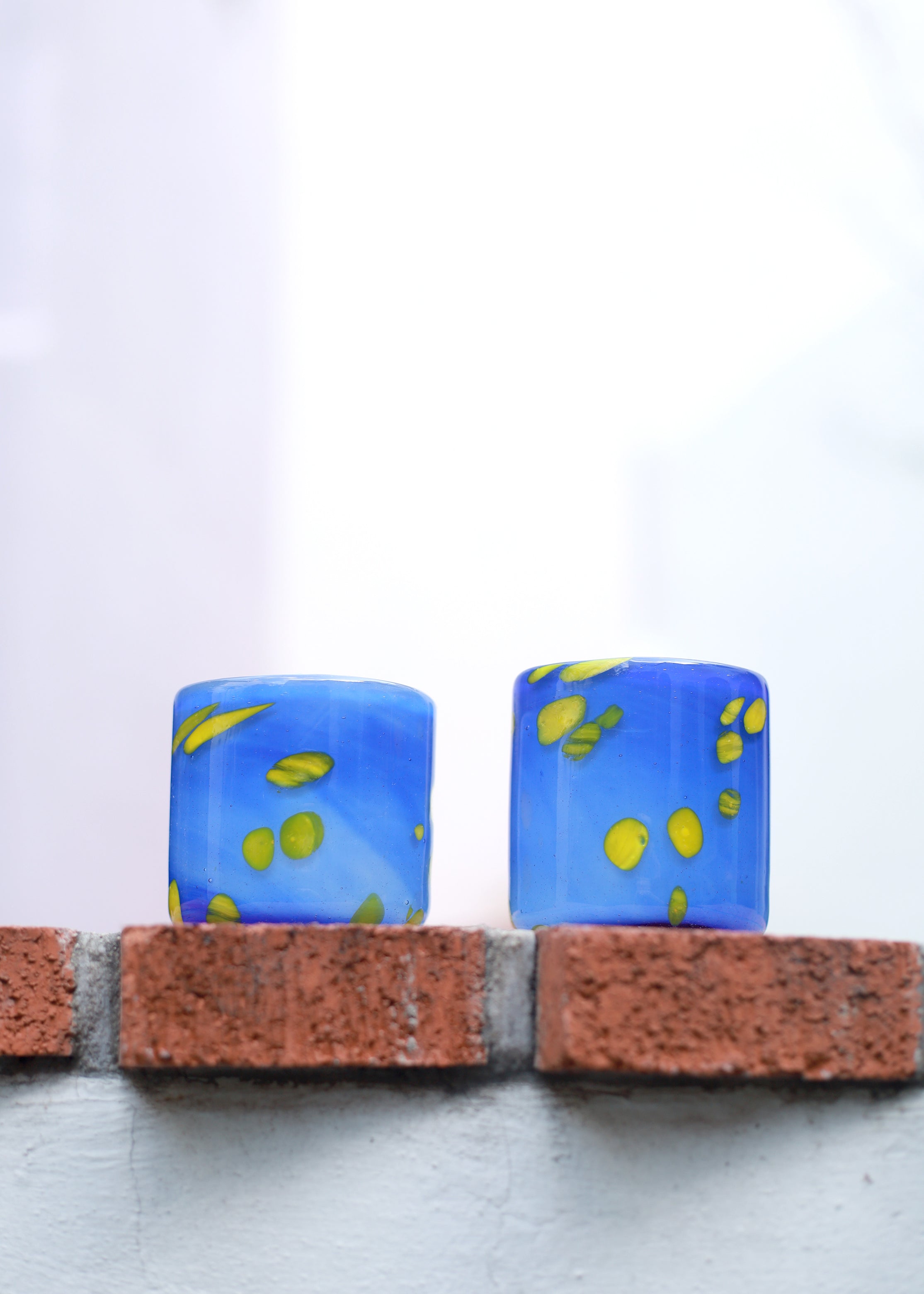 Hand Blown - Estrella Glass Tumbler - Blue - 8 ounces - 250 ml