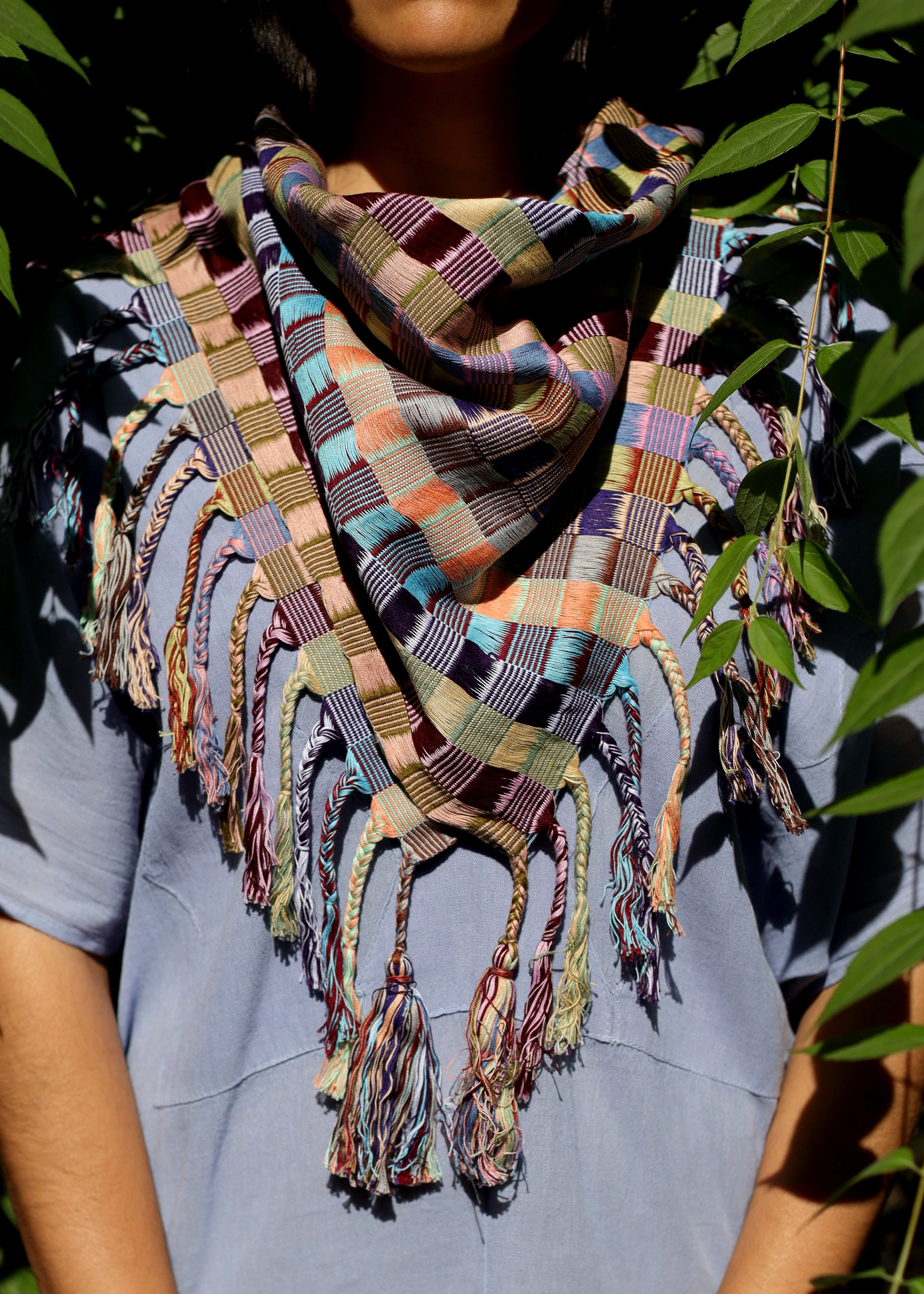 Hand Woven Cotton Scarf - Multi