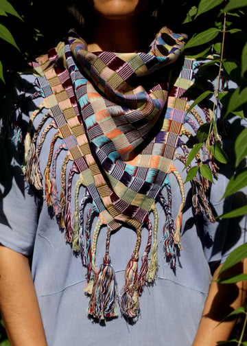 Hand Woven Cotton Scarf - Multi