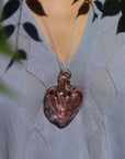 Hand Blown Glass Heart Pendant - 2 Sizes - 7 Colours