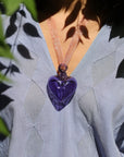 Hand Blown Glass Heart Pendant - 2 Sizes - 7 Colours