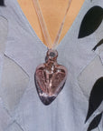 Hand Blown Glass Heart Pendant - 2 Sizes - 7 Colours