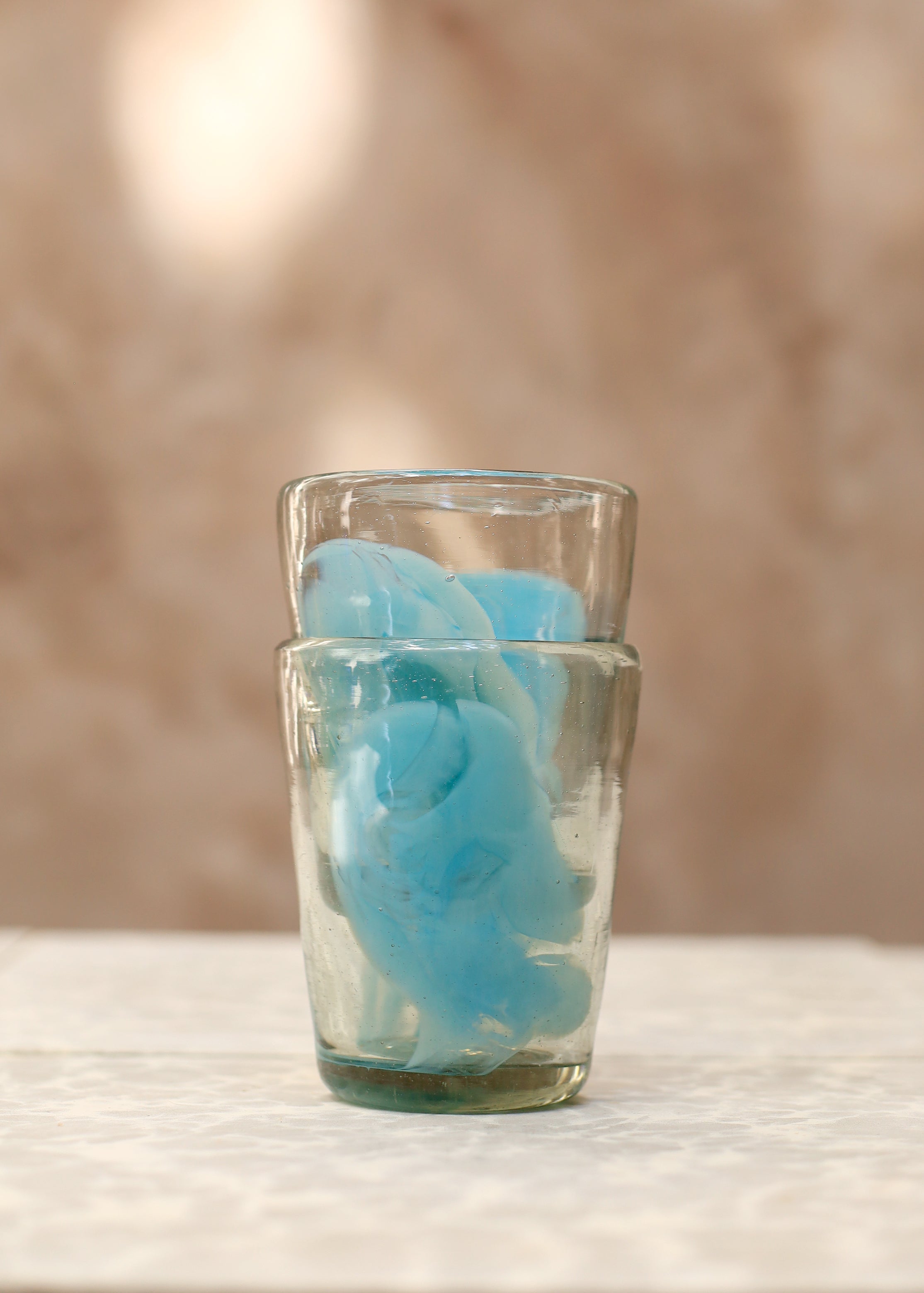 Stacking Cloud Glass Tumbler - Turquoise - 10 ounces - 300 ml