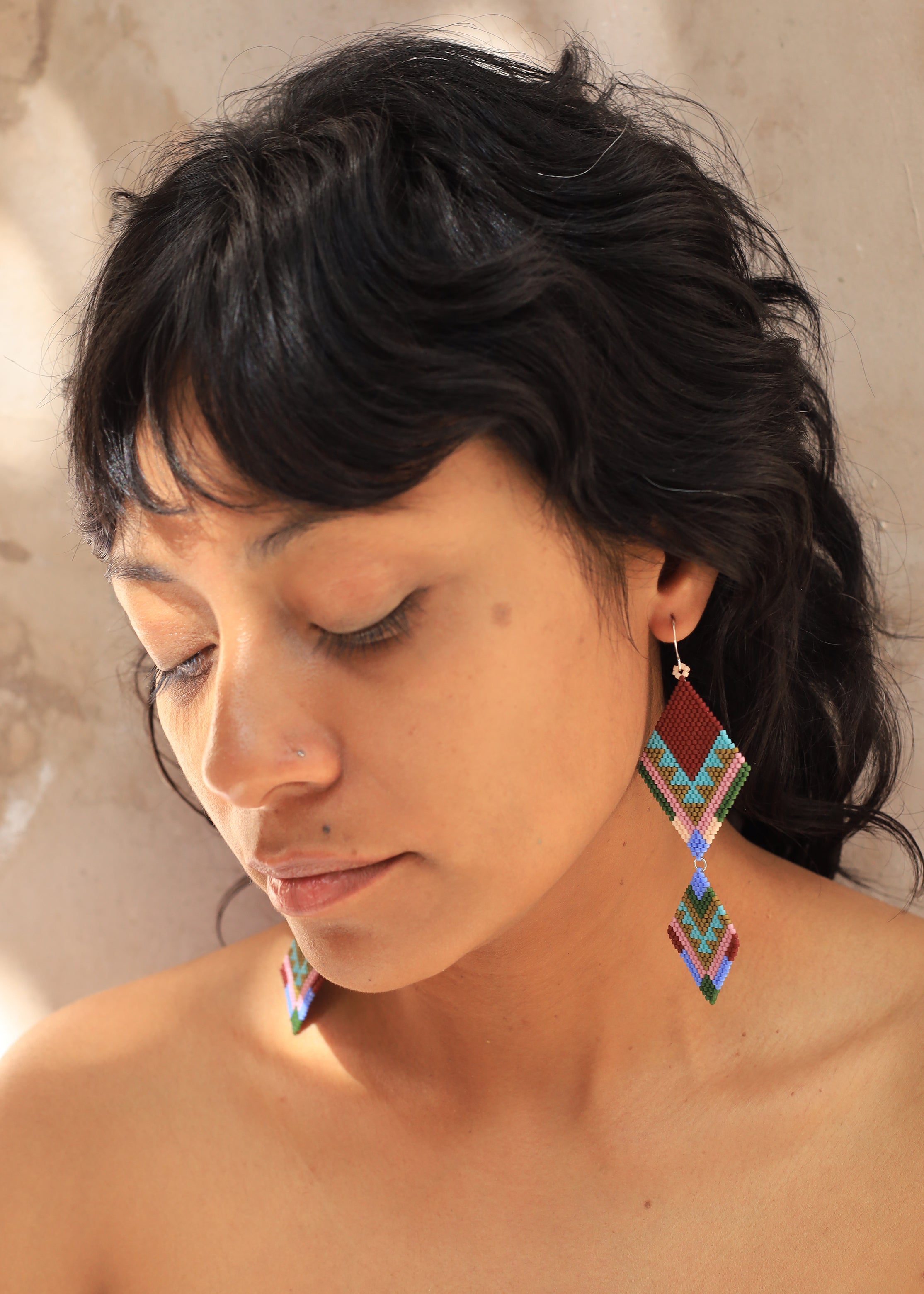 ēska askī x LUZ Collection - Native American Hand Beaded Earrings