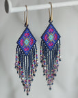Native American - Wixárika Beaded Earrings Japanese Glass Seed Beads