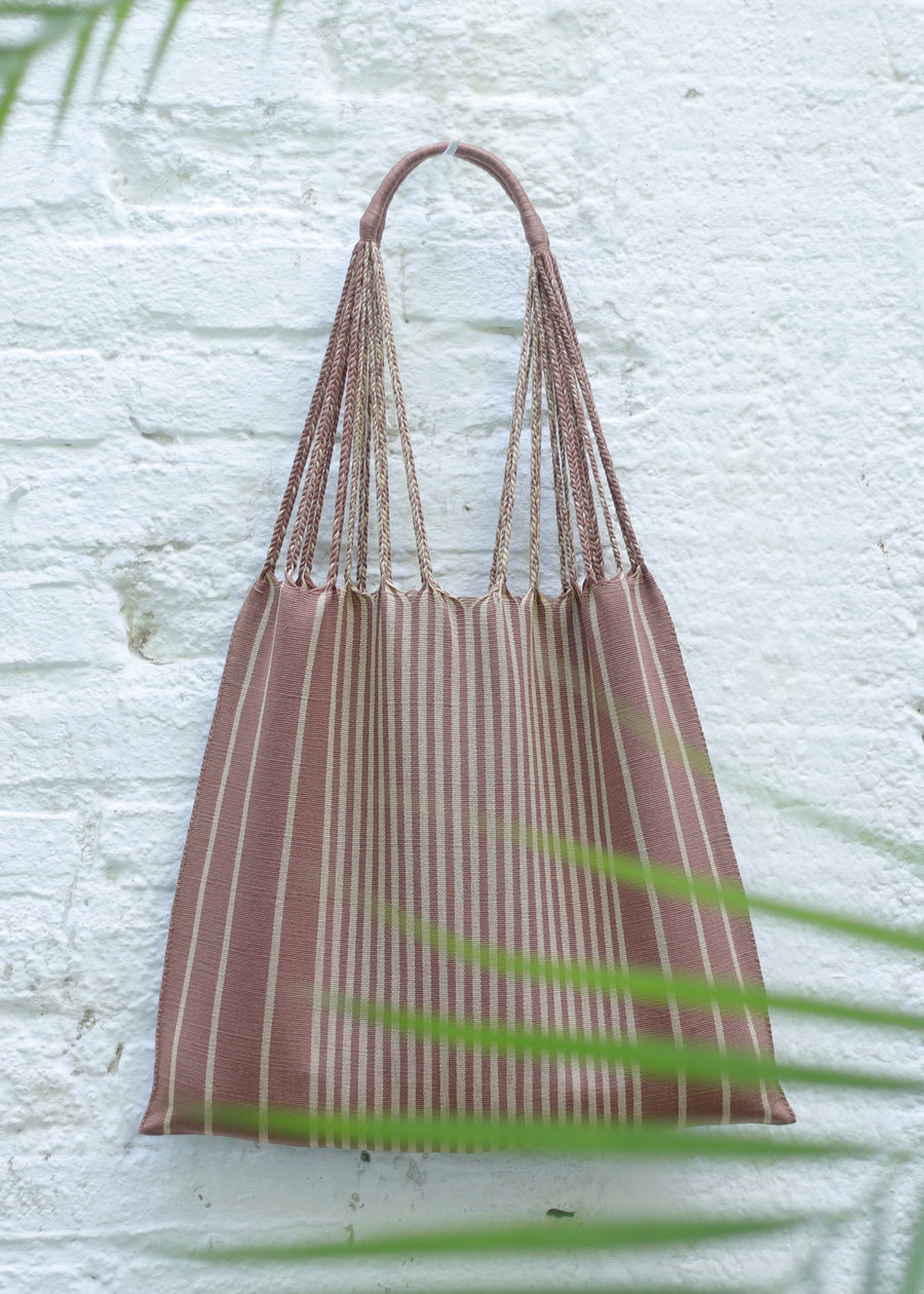 Hand Woven - Las Rayas Tote - Café con Leche