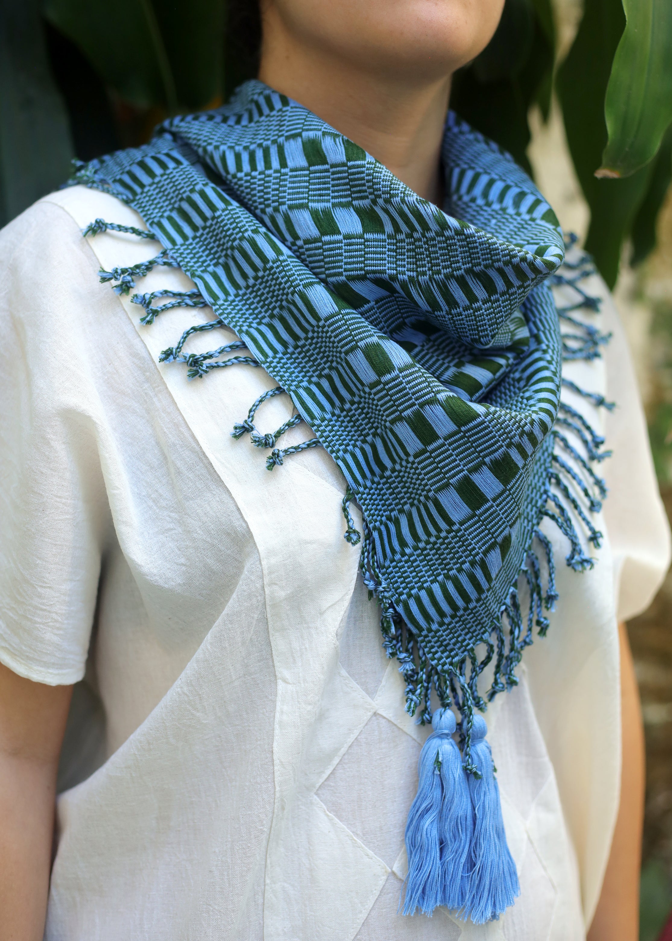 Indigenous - Maya Made - Hand Woven Cotton Scarf - Waves